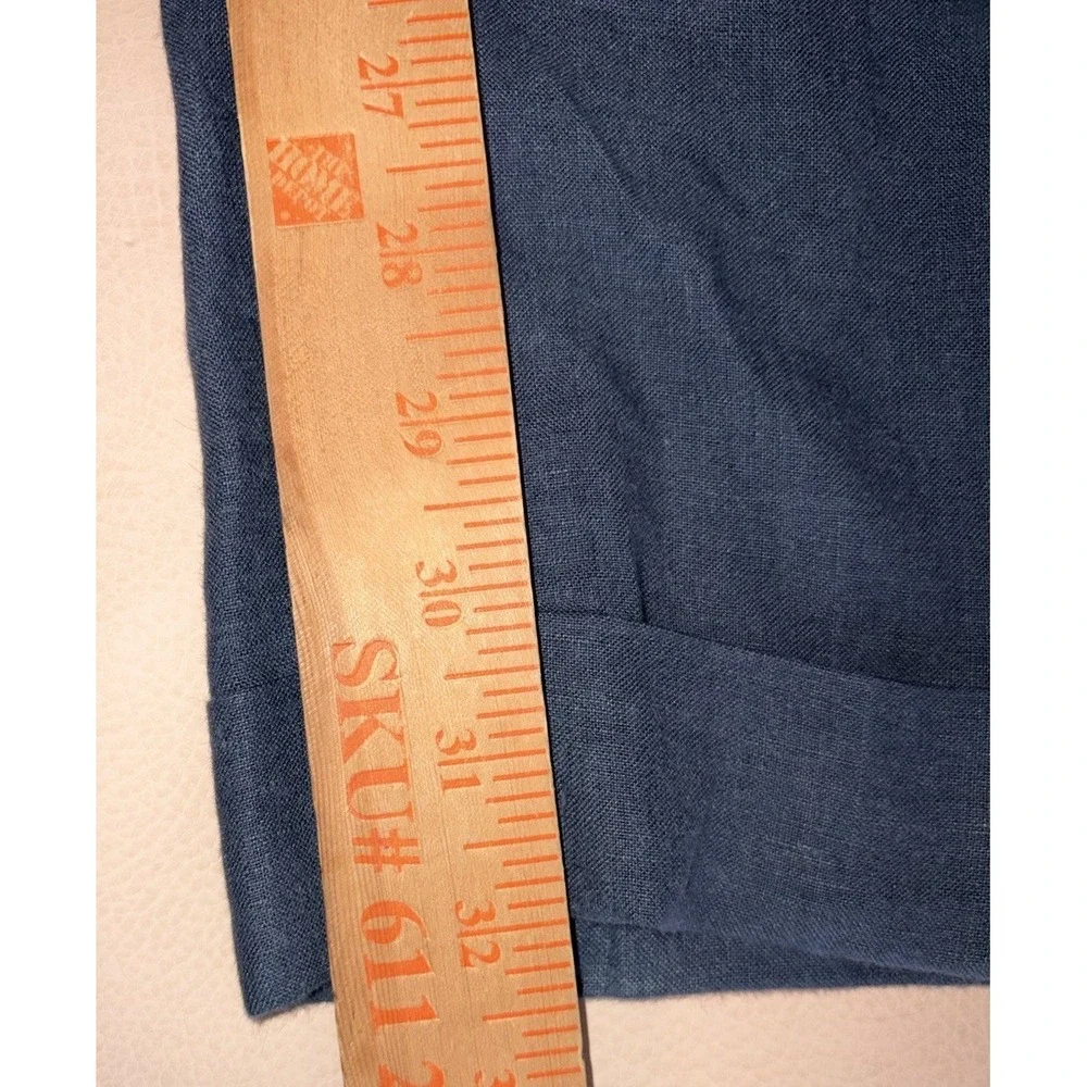 Polo Ralph Lauren Mens 40x32 Linen Suit Trouser Pants Blue Cuffed Flat Front
